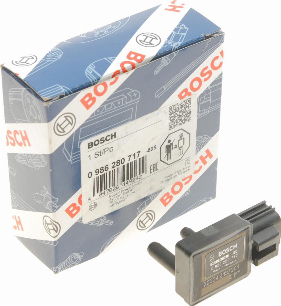 BOSCH 0 986 280 717 - Sensor, exhaust pressure onlydrive.pro