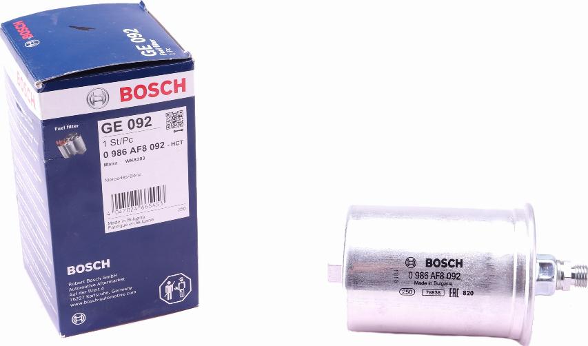 BOSCH 0 986 AF8 092 - Polttoainesuodatin onlydrive.pro