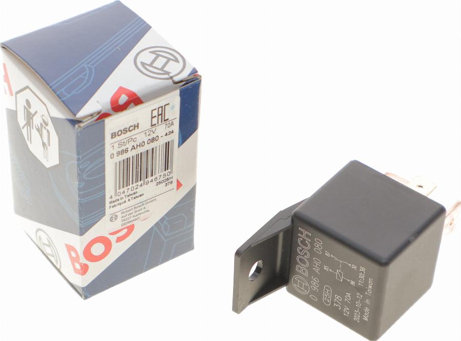 BOSCH 0 986 AH0 080 - Relė, pagrindinė srovė onlydrive.pro