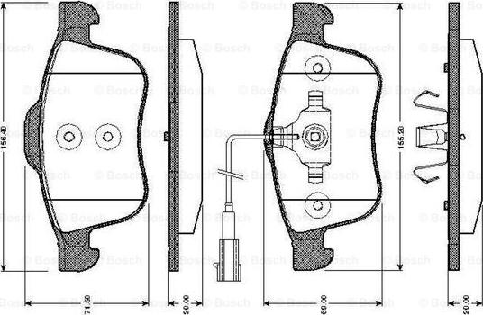 BOSCH 0 986 TB3 031 - Brake Pad Set, disc brake onlydrive.pro