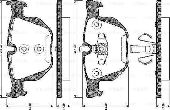 BOSCH 0 986 TB3 024 - Bremžu uzliku kompl., Disku bremzes onlydrive.pro