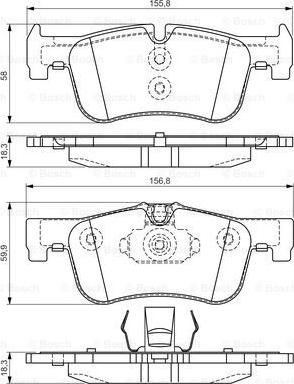 BOSCH 0 986 TB3 157 - Piduriklotsi komplekt,ketaspidur onlydrive.pro