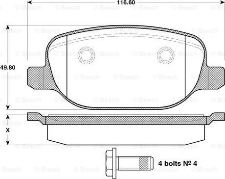 BOSCH 0 986 TB3 122 - Brake Pad Set, disc brake onlydrive.pro