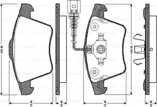 BOSCH 0 986 TB2 922 - Stabdžių trinkelių rinkinys, diskinis stabdys onlydrive.pro