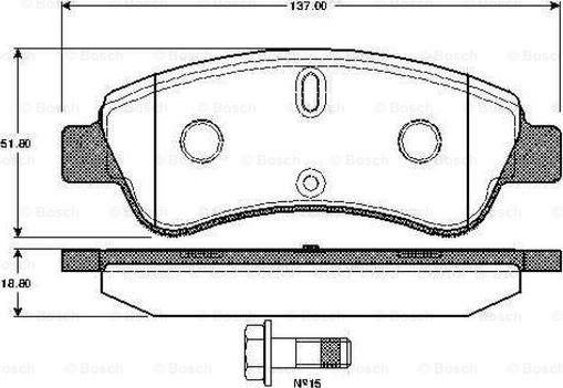 BOSCH 0 986 TB2 407 - Brake Pad Set, disc brake onlydrive.pro