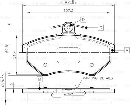 BOSCH 0 986 TB2 506 - Stabdžių trinkelių rinkinys, diskinis stabdys onlydrive.pro