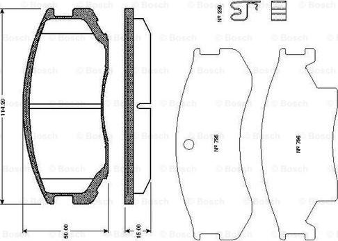 BOSCH 0 986 TB2 651 - Stabdžių trinkelių rinkinys, diskinis stabdys onlydrive.pro