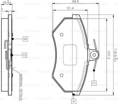 BOSCH 0 986 TB2 004 - Brake Pad Set, disc brake onlydrive.pro