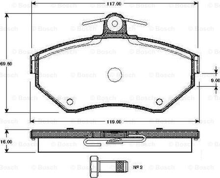 BOSCH 0 986 TB2 039 - Stabdžių trinkelių rinkinys, diskinis stabdys onlydrive.pro