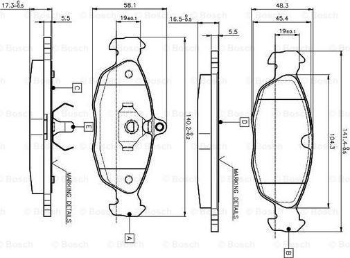 BOSCH 0 986 TB2 021 - Brake Pad Set, disc brake onlydrive.pro