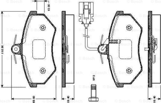 BOSCH 0 986 TB2 072 - Bremžu uzliku kompl., Disku bremzes onlydrive.pro