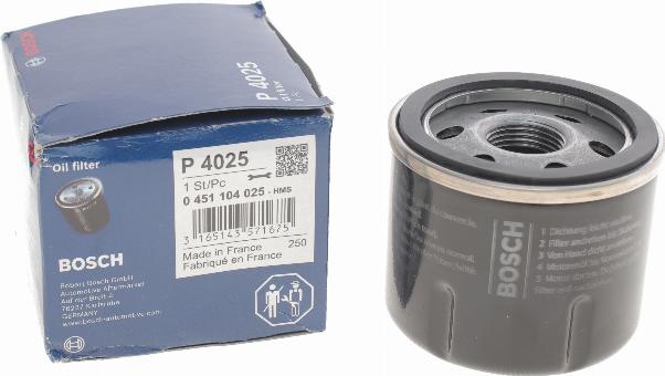 BOSCH 0 451 104 025 - Alyvos filtras onlydrive.pro