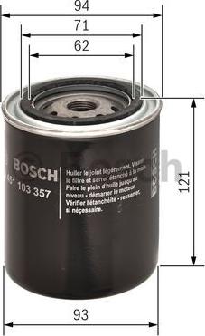 BOSCH 0 451 103 357 - Oil Filter onlydrive.pro