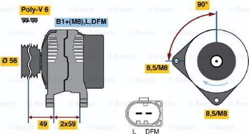 BOSCH 0 124 325 003 - Kintamosios srovės generatorius onlydrive.pro