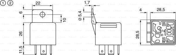 BOSCH 0 332 019 150 - Relay, main current onlydrive.pro