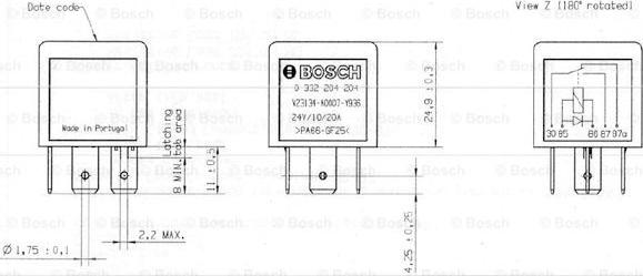 BOSCH 0 332 204 204 - Relė, pagrindinė srovė onlydrive.pro