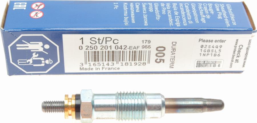 BOSCH 0 250 201 042 - Glow Plug onlydrive.pro