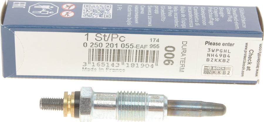 BOSCH 0 250 201 055 - Glow Plug onlydrive.pro