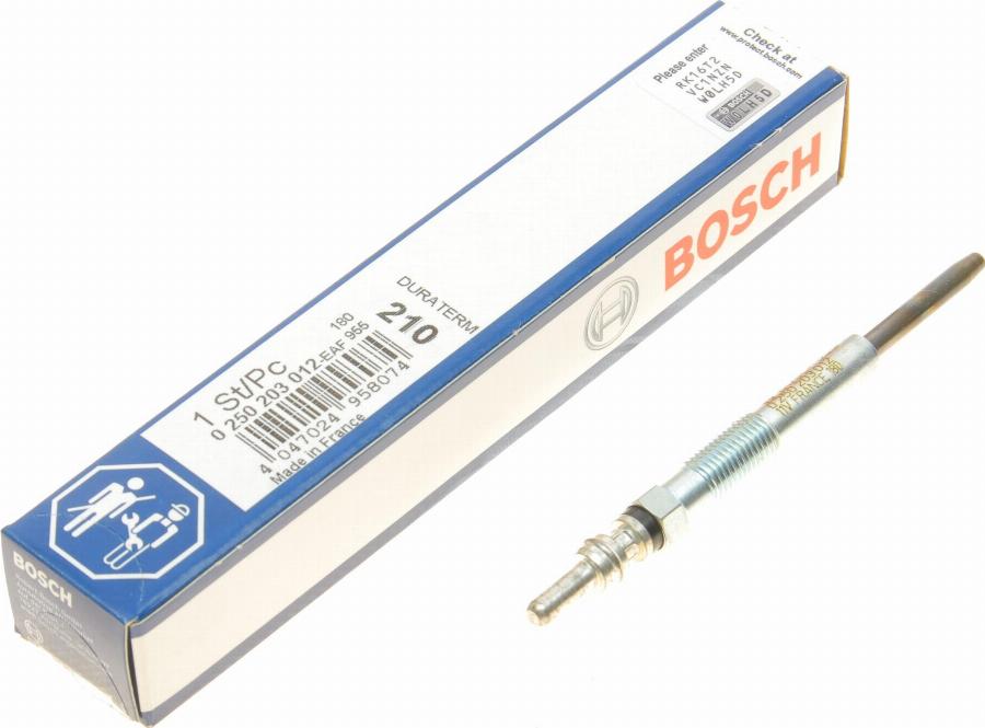 BOSCH 0 250 203 012 - Glow Plug onlydrive.pro