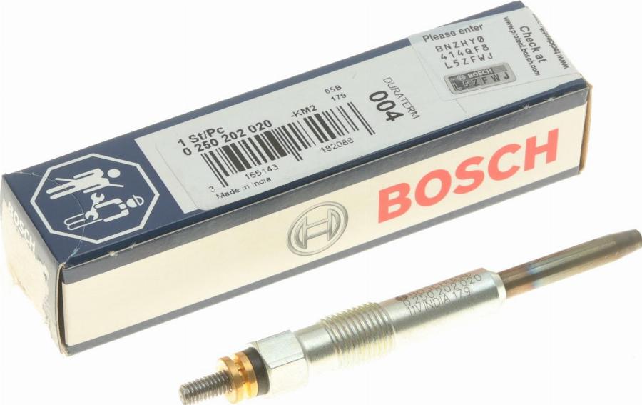 BOSCH 0 250 202 020 - Свеча накаливания onlydrive.pro