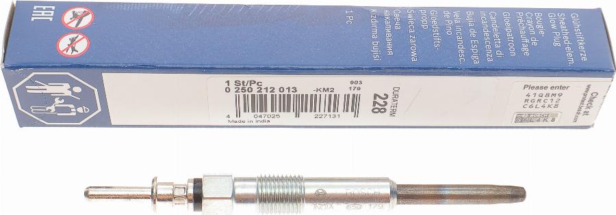 BOSCH 0 250 212 013 - Glow Plug onlydrive.pro