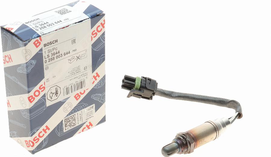 BOSCH 0 258 003 644 - Oxygen, Lambda Sensor onlydrive.pro