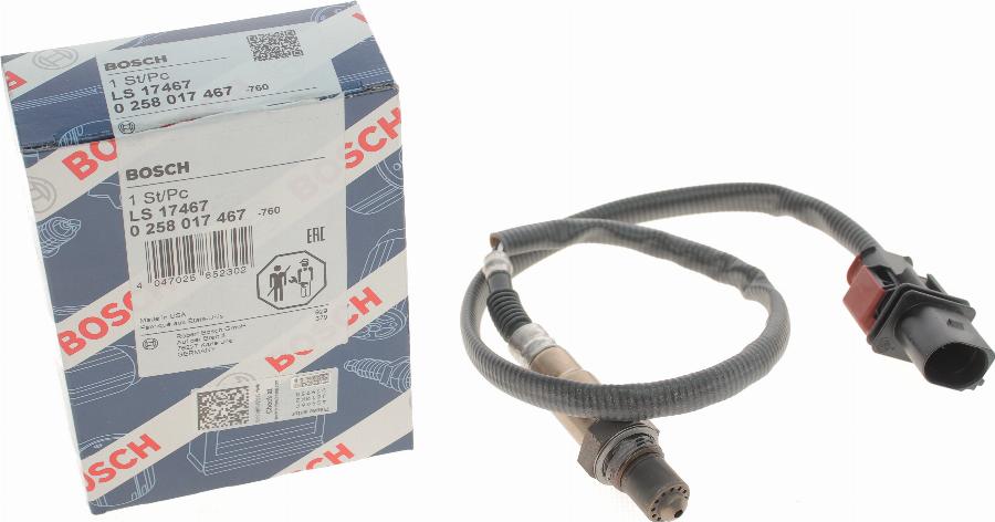 BOSCH 0 258 017 467 - Oxygen, Lambda Sensor onlydrive.pro