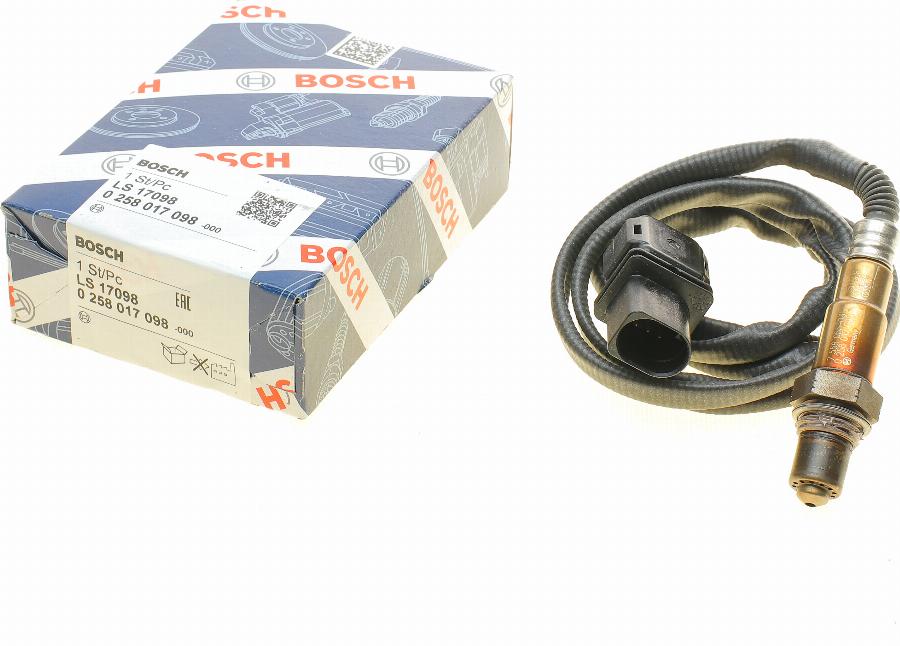 BOSCH 0 258 017 098 - Oxygen, Lambda Sensor onlydrive.pro