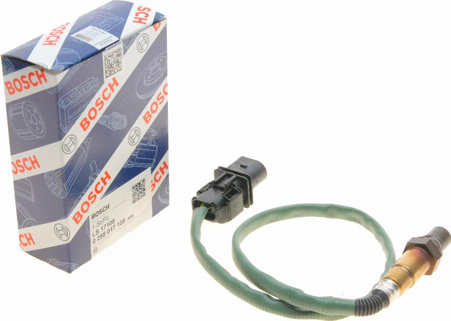 BOSCH 0 258 017 108 - Oxygen, Lambda Sensor onlydrive.pro