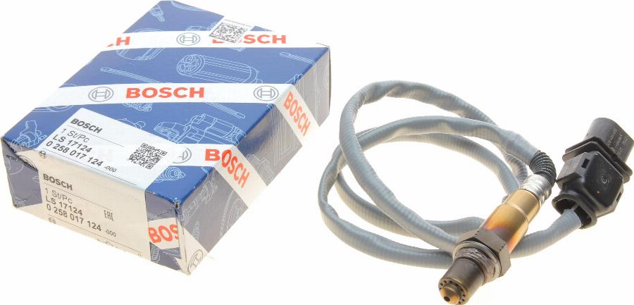 BOSCH 0 258 017 124 - Oxygen, Lambda Sensor onlydrive.pro