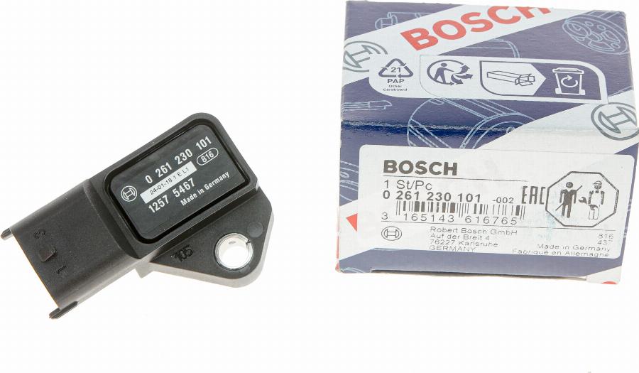 BOSCH 0 261 230 101 - Sensor, boost pressure onlydrive.pro