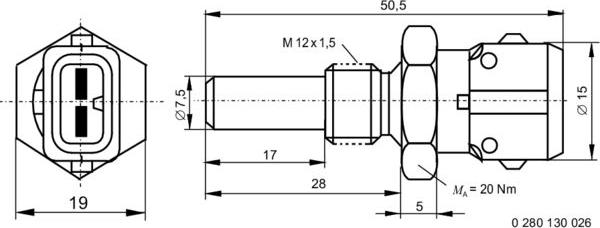 BOSCH 0 280 130 026 - Sensor, coolant temperature onlydrive.pro