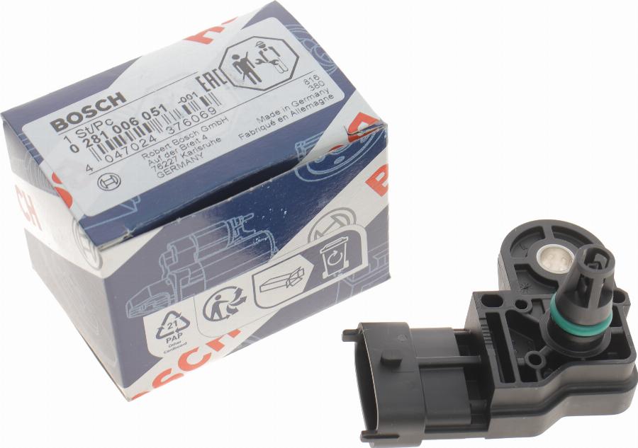 BOSCH 0 281 006 051 - Jutiklis, kompresoriaus slėgis onlydrive.pro