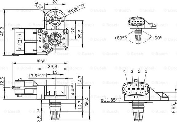 BOSCH 0 281 006 051 - Andur,kompressorirõhk onlydrive.pro