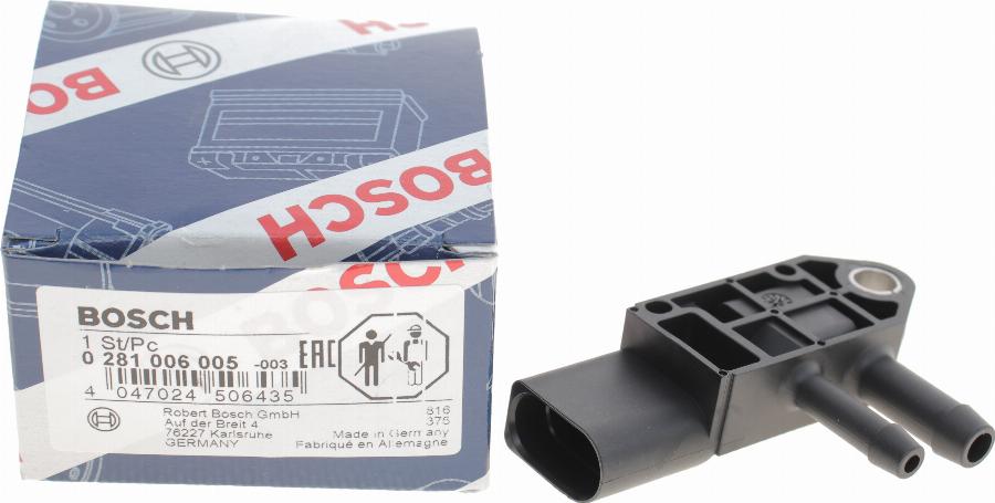 BOSCH 0 281 006 005 - Jutiklis, išmetimo slėgis onlydrive.pro