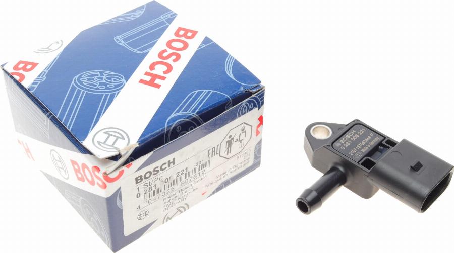 BOSCH 0 281 006 221 - Датчик, давление выхлопных газов onlydrive.pro