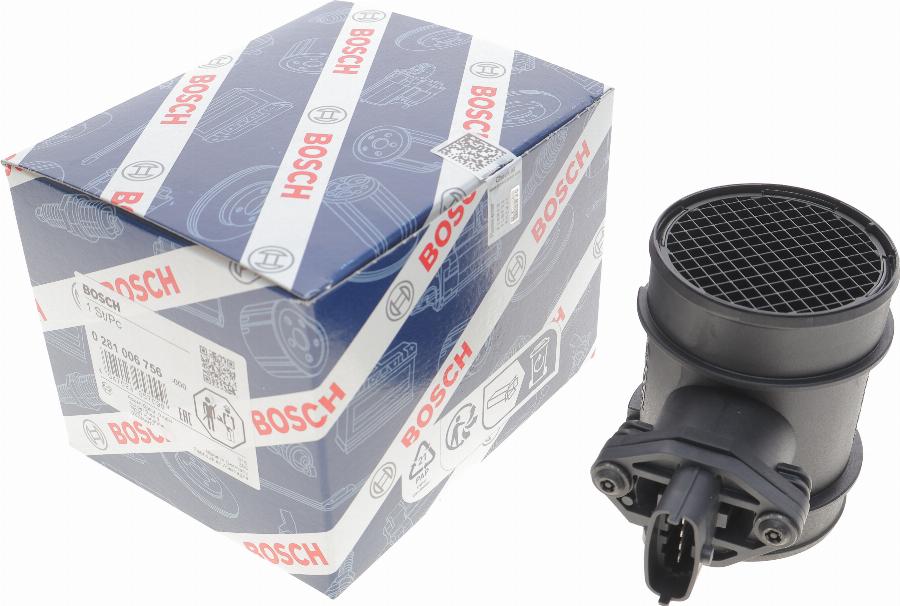 BOSCH 0 281 006 756 - Датчик потока, массы воздуха onlydrive.pro