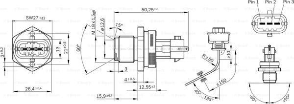 BOSCH 0 281 002 907 - Sensor, fuel pressure onlydrive.pro