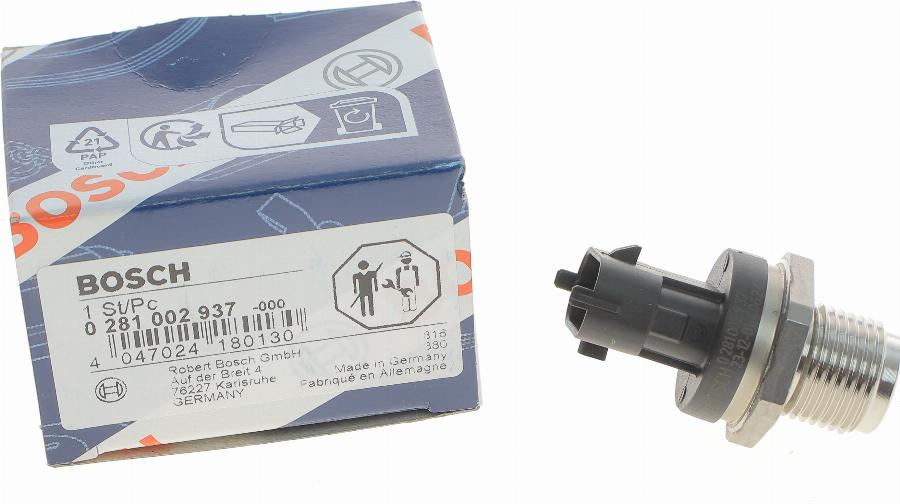 BOSCH 0 281 002 937 - Jutiklis, degalų slėgis onlydrive.pro