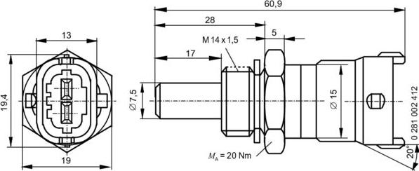 BOSCH 0 281 002 412 - Sensor, coolant temperature onlydrive.pro