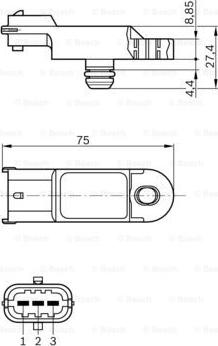 BOSCH 0 281 002 566 - Sensor, boost pressure onlydrive.pro