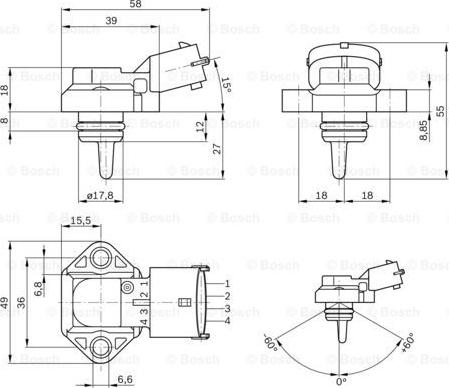 BOSCH 0 281 002 316 - Sensor, boost pressure onlydrive.pro