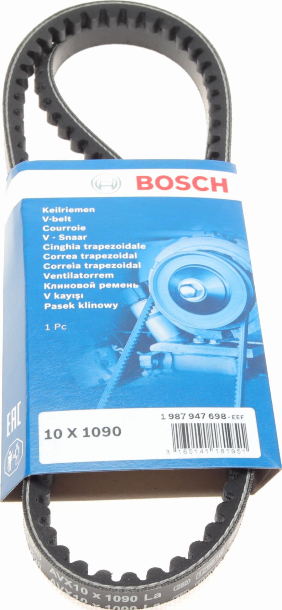 BOSCH 1 987 947 698 - Клиновой ремень, поперечные рёбра onlydrive.pro