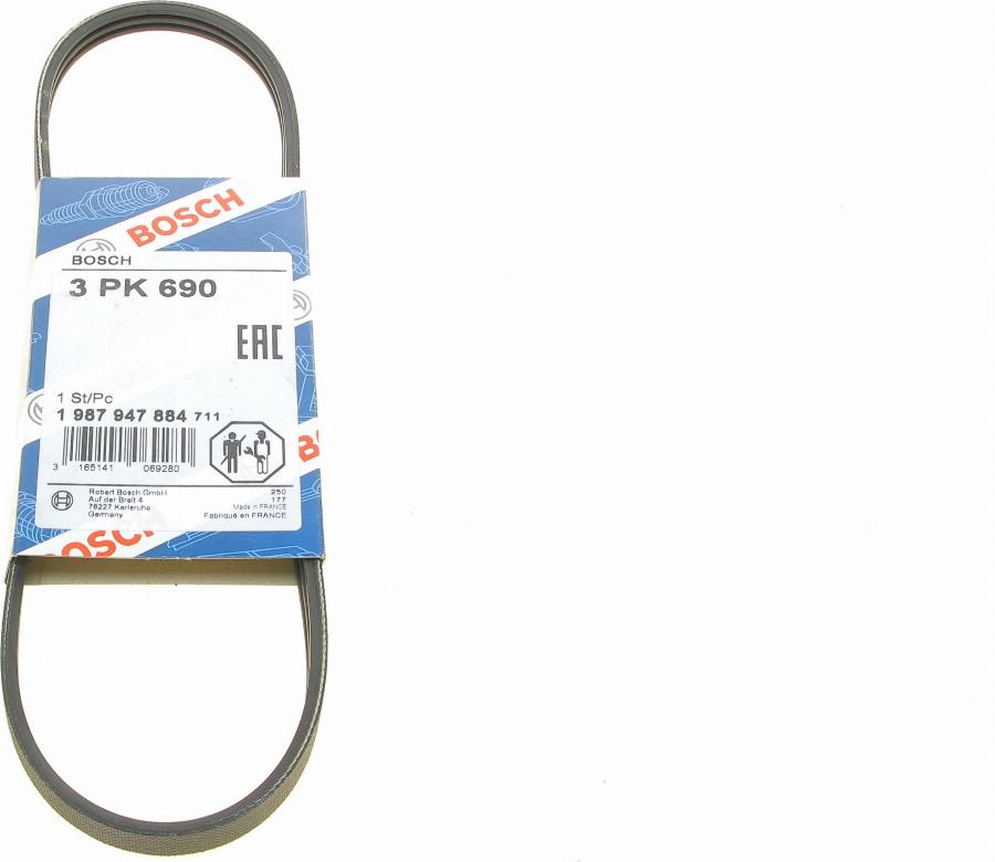 BOSCH 1 987 947 884 - V-Ribbed Belt onlydrive.pro