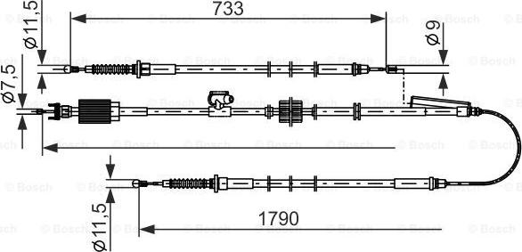 BOSCH 1 987 482 803 - Cable, parking brake onlydrive.pro