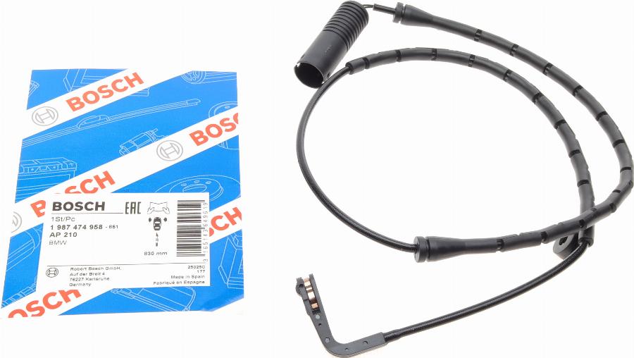 BOSCH 1 987 474 958 - Kulumisenilmaisin, jarrupala onlydrive.pro