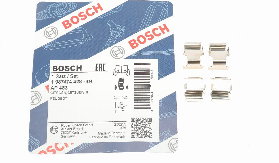 BOSCH 1 987 474 428 - Accessory Kit for disc brake Pads onlydrive.pro
