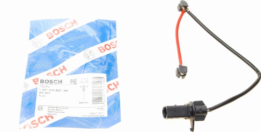 BOSCH 1 987 474 507 - Hoiatuskontakt, piduriklotsi kulumine onlydrive.pro