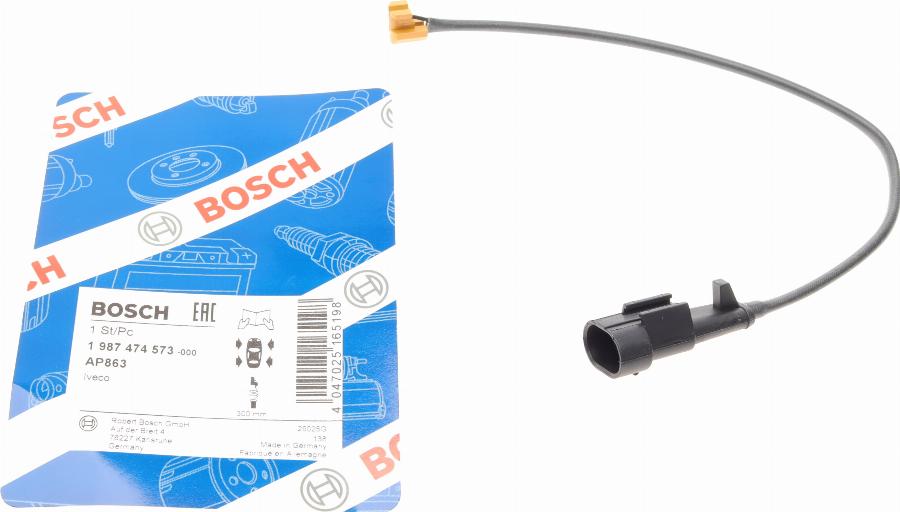 BOSCH 1 987 474 573 - Warning Contact, brake pad wear onlydrive.pro