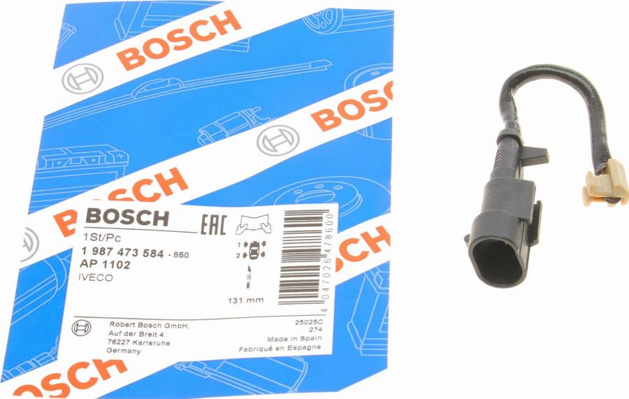 BOSCH 1 987 473 584 - Warning Contact, brake pad wear onlydrive.pro